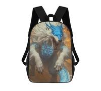sinyumoney 2Backpacks Fierce Wolf Creature Kids School Backpack School Bag 3D Printed School Bags for Boys Elementary And Middle School Students 17inch