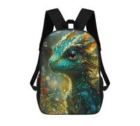 sinyumoney 2Backpacks Forest Green Baby Dragon Kids School Backpack School Bag 3D Printed School Bags for Boys Elementary And Middle School Students 17inch