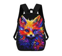 sinyumoney 2Backpacks Fox Vibrant Kids School Backpack School Bag 3D Printed School Bags for Boys Elementary And Middle School Students 17inch