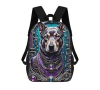 sinyumoney 2Backpacks Futuristic Steampunk Dog Kids School Backpack School Bag 3D Printed School Bags for Boys Elementary And Middle School Students 17inch