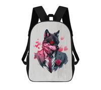 sinyumoney 2Backpacks Gangster Wolf Funny Kids School Backpack School Bag 3D Printed School Bags for Boys Elementary And Middle School Students 17inch