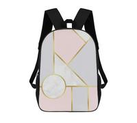 sinyumoney 2Backpacks Geometric Shapes X Kids School Backpack School Bag 3D Printed School Bags for Boys Elementary And Middle School Students 17inch