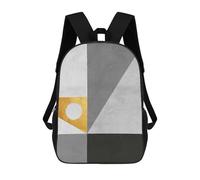 sinyumoney 2Backpacks Geometric Shapes XVI Kids School Backpack School Bag 3D Printed School Bags for Boys Elementary And Middle School Students 17inch