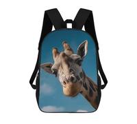 sinyumoney 2Backpacks Giraffe Portrait Against A Blue Sky Kids School Backpack School Bag 3D Printed School Bags for Boys Elementary And Middle School Students 17inch