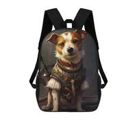 sinyumoney 2Backpacks Jack Russell Dog Viking Kids School Backpack School Bag 3D Printed School Bags for Boys Elementary And Middle School Students 17inch