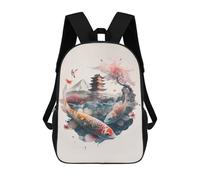 sinyumoney 2Backpacks Japanese Iconic 1 Kids School Backpack School Bag 3D Printed School Bags for Boys Elementary And Middle School Students 17inch