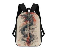 sinyumoney 2Backpacks Katana Of The Black Dragon Kids School Backpack School Bag 3D Printed School Bags for Boys Elementary And Middle School Students 17inch