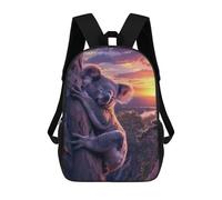 sinyumoney 2Backpacks Koalas Sunset Embrace Kids School Backpack School Bag 3D Printed School Bags for Boys Elementary And Middle School Students 17inch