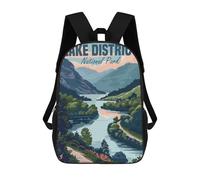 sinyumoney 2Backpacks Lake District Kids School Backpack School Bag 3D Printed School Bags for Boys Elementary And Middle School Students 17inch