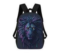 sinyumoney 2Backpacks Lion Head Kids School Backpack School Bag 3D Printed School Bags for Boys Elementary And Middle School Students 17inch