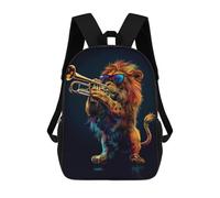 sinyumoney 2Backpacks Lion Trumpet Kids School Backpack School Bag 3D Printed School Bags for Boys Elementary And Middle School Students 17inch