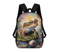 sinyumoney 2Backpacks Luminous Leopard Frog Kids School Backpack School Bag 3D Printed School Bags for Boys Elementary And Middle School Students 17inch