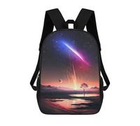 sinyumoney 2Backpacks Meteor Showers Night Sky Kids School Backpack School Bag 3D Printed School Bags for Boys Elementary And Middle School Students 17inch