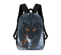 sinyumoney 2Backpacks Mythical Black Leopard Kids School Backpack School Bag 3D Printed School Bags for Boys Elementary And Middle School Students 17inch