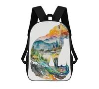 sinyumoney 2Backpacks Nature Shaped Fox Animals Kids School Backpack School Bag 3D Printed School Bags for Boys Elementary And Middle School Students 17inch