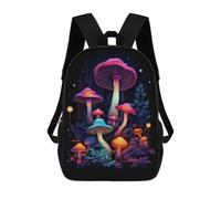 sinyumoney 2Backpacks Neon Mushroom Dream Kids School Backpack School Bag 3D Printed School Bags for Boys Elementary And Middle School Students 17inch