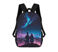 sinyumoney 2Backpacks Night City Skyline Kids School Backpack School Bag 3D Printed School Bags for Boys Elementary And Middle School Students 17inch
