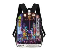sinyumoney 2Backpacks Osaka Japan Kids School Backpack School Bag 3D Printed School Bags for Boys Elementary And Middle School Students 17inch