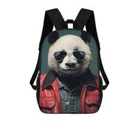 sinyumoney 2Backpacks Panda Animal Funny Kids School Backpack School Bag 3D Printed School Bags for Boys Elementary And Middle School Students 17inch