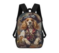 sinyumoney 2Backpacks Pirate Dog Treasure Chest-31 Kids School Backpack School Bag 3D Printed School Bags for Boys Elementary And Middle School Students 17inch