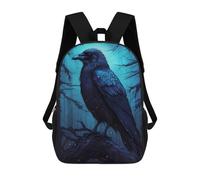 sinyumoney 2Backpacks Raven Animals Kids School Backpack School Bag 3D Printed School Bags for Boys Elementary And Middle School Students 17inch