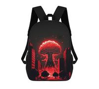 sinyumoney 2Backpacks Red Atomic Explosion Kids School Backpack School Bag 3D Printed School Bags for Boys Elementary And Middle School Students 17inch