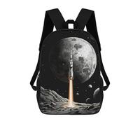 sinyumoney 2Backpacks Rocket in Mercury Planet Kids School Backpack School Bag 3D Printed School Bags for Boys Elementary And Middle School Students 17inch