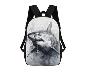 sinyumoney 2Backpacks Shark Inked Marine Hunter Kids School Backpack School Bag 3D Printed School Bags for Boys Elementary And Middle School Students 17inch