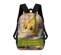 sinyumoney 2Backpacks Sick Banana In Bed Kids School Backpack School Bag 3D Printed School Bags for Boys Elementary And Middle School Students 17inch