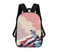 sinyumoney 2Backpacks Solitude Summit Kids School Backpack School Bag 3D Printed School Bags for Boys Elementary And Middle School Students 17inch