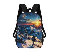 sinyumoney 2Backpacks Sunrise Top The Mountain Kids School Backpack School Bag 3D Printed School Bags for Boys Elementary And Middle School Students 17inch