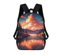 sinyumoney 2Backpacks Sunset Horizon Serenity Kids School Backpack School Bag 3D Printed School Bags for Boys Elementary And Middle School Students 17inch