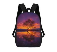 sinyumoney 2Backpacks Sunset Reflections Nature's Artistry Kids School Backpack School Bag 3D Printed School Bags for Boys Elementary And Middle School Students 17inch