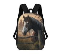 sinyumoney 2Backpacks The Horse Kids School Backpack School Bag 3D Printed School Bags for Boys Elementary And Middle School Students 17inch