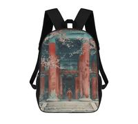 sinyumoney 2Backpacks The Temple Kids School Backpack School Bag 3D Printed School Bags for Boys Elementary And Middle School Students 17inch