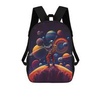 sinyumoney 2Backpacks Unique Space Kids School Backpack School Bag 3D Printed School Bags for Boys Elementary And Middle School Students 17inch