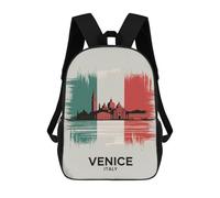 sinyumoney 2Backpacks Venice Italy Travel Kids School Backpack School Bag 3D Printed School Bags for Boys Elementary And Middle School Students 17inch