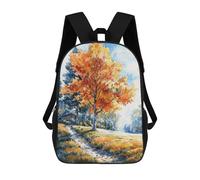 sinyumoney 2Backpacks Vivid Autumn Path Kids School Backpack School Bag 3D Printed School Bags for Boys Elementary And Middle School Students 17inch
