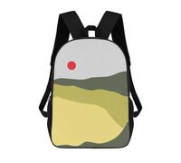 sinyumoney 2Backpacks Watercolor Landscape 7 Kids School Backpack School Bag 3D Printed School Bags for Boys Elementary And Middle School Students 17inch