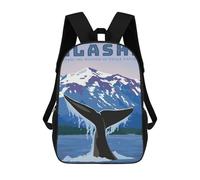 sinyumoney 2Backpacks Whale From Alaska Kids School Backpack School Bag 3D Printed School Bags for Boys Elementary And Middle School Students 17inch