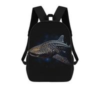 sinyumoney 2Backpacks Whale Shark Kids School Backpack School Bag 3D Printed School Bags for Boys Elementary And Middle School Students 17inch