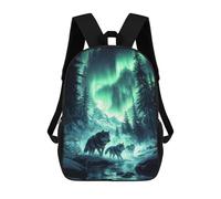 sinyumoney 2Backpacks Wolf Fraternity Kids School Backpack School Bag 3D Printed School Bags for Boys Elementary And Middle School Students 17inch