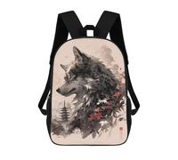 sinyumoney 2Backpacks Wolf Kids School Backpack School Bag 3D Printed School Bags for Boys Elementary And Middle School Students 17inch