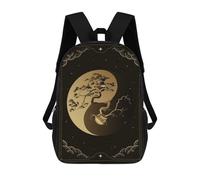 sinyumoney 2Backpacks Yin And Yang Bonsai Tree Kids School Backpack School Bag 3D Printed School Bags for Boys Elementary And Middle School Students 17inch
