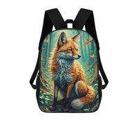 sinyumoney 3D A Fox And Butterflies Kid's Backpack Waterproof 17inch School Bag Cute Rucksacks Fashion Casual Schoolbag for Kids for Girl Boy School