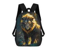 sinyumoney 3D A Lion Surveys Its Domain Kid's Backpack Waterproof 17inch School Bag Cute Rucksacks Fashion Casual Schoolbag for Kids for Girl Boy School