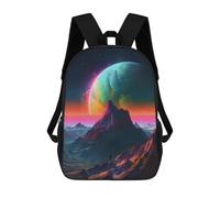 sinyumoney 3D A Man Standing The Mount Kid's Backpack Waterproof 17inch School Bag Cute Rucksacks Fashion Casual Schoolbag for Kids for Girl Boy School