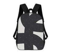 sinyumoney 3D Abstract Black And White Art Printing Daypacks Kids Casual Backpack Knapsack High Capacity Rucksack Travel Laptop Book Bag 17inch