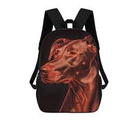 sinyumoney 3D Abstract Doberman Dog Portrait Printing Daypacks Kids Casual Backpack Knapsack High Capacity Rucksack Travel Laptop Book Bag 17inch