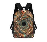 sinyumoney 3D Abstract Swirling Pattern Kid's Backpack Waterproof 17inch School Bag Cute Rucksacks Fashion Casual Schoolbag for Kids for Girl Boy School